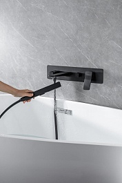 Allen Brau Смеситель для ванны с душем Infinity 5.21007-31 (с внутренней частью) черный матовый – фотография-2